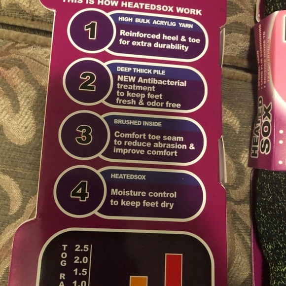 3 Pairs Heated Sox, Thermal Socks Unisex - Picture 2 of 2